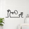 Jijijing Lustiges Badezimmer-Wandschild, 3D-gedruckte minimalistische Linienkunst Toilettenkunst, Schwarze moderne Heimdekoration für das Waschbecken