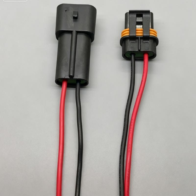 2 Pin Way Automotive Electronic Fan Electrical Socket With Wires Car Wire Cable Connectors For 12034269/12033769/12103172