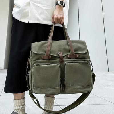 Amerikanische Messenger Bag Herren Kurze Geschäftsreise Leinwand Handtasche Lässig Einzelne Schulter Crossbody Tasche Mode Retro Trend Groß C