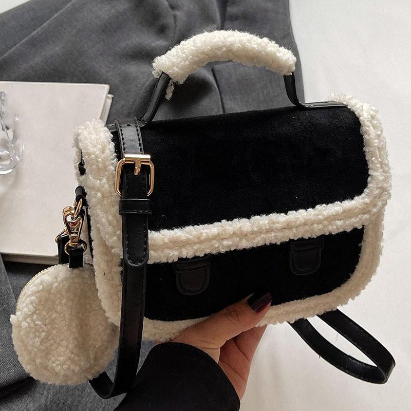 IELGY Ladies Messenger Bag Hand Cute Plush Bag