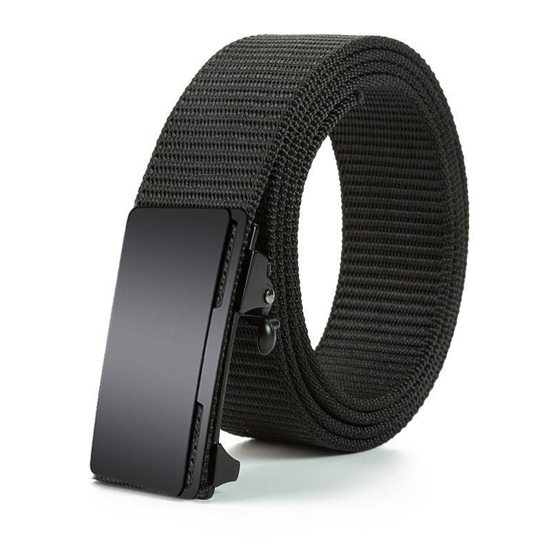 Men'S Toothless Automatic Buckle Woven Canvas Belt Belt Casual Nylon Tactical Pants Belt Military Training Outdoor Belt