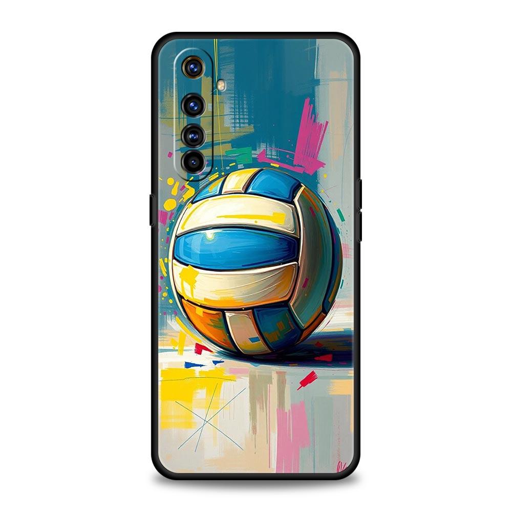 Soft TPU Case For Realme C67 C63 C55 C53 C25 C21 10 11 12 13 GT 2 3 5 Pro Plus 5G Shockproof Phone Cover Volleyball Painted Bags