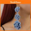 Floral Chic Long Dangle Earrings With Resin Drop For Women Winter