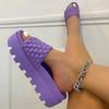 Water Platform Muffin Thick-soled Cool Slippers Women's Spring and Summer New Woven One-word Sandals
