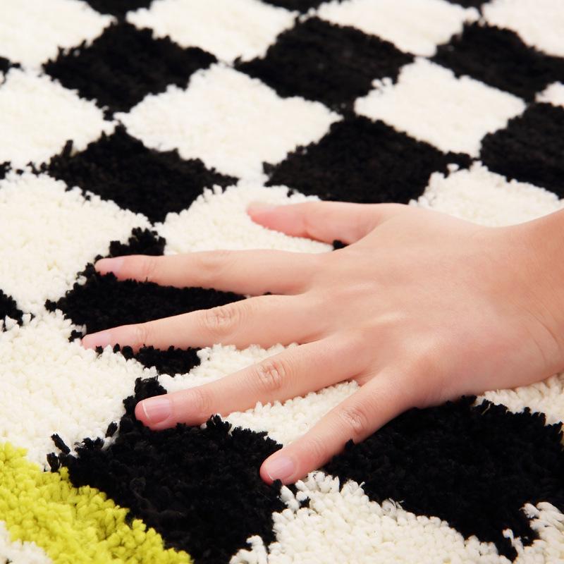 Grid Water-Absorbent Quick-Dry Anti-Slip Floor Mat for Bathroom & Bedroom