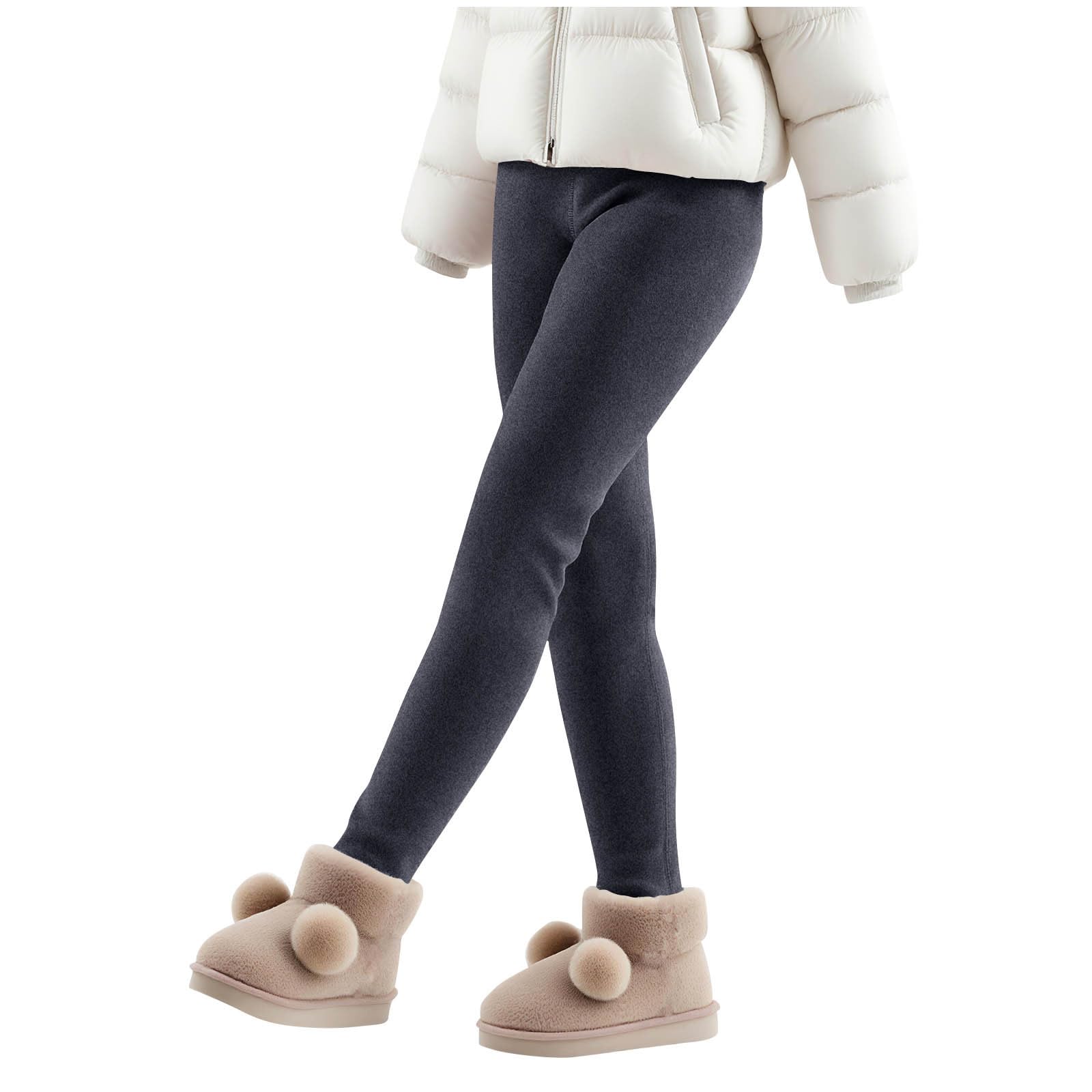 Girls Fleece Lined Leggings Winter Warmth Soft Full Length Pants for Cold Outdoor Wear 100