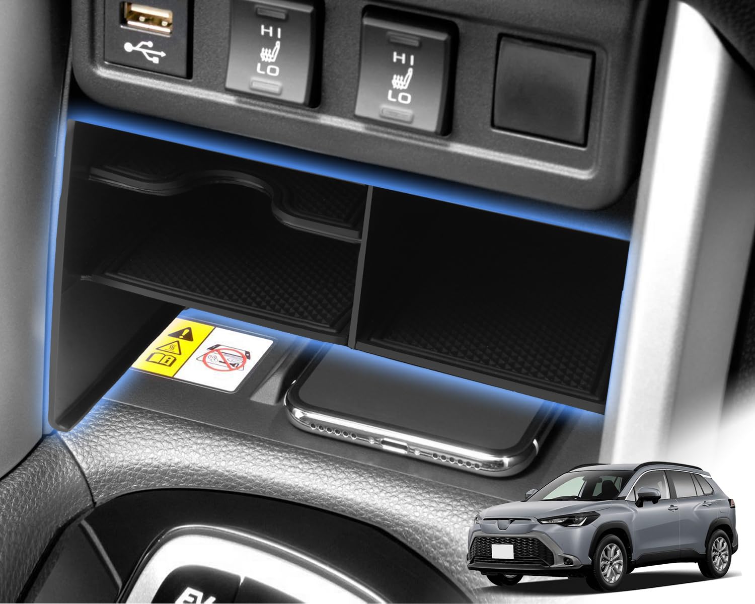 

WEIPIN Compatible with 2025 Toyota Corolla Cross Console Front Armrest Console Custom Car Interior Storage No Interior Parts Box, Tray, Parts, Box,