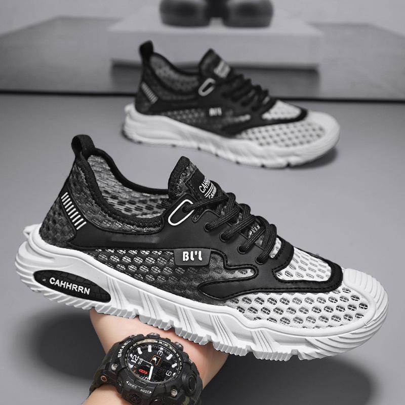 

Чоловіче взуття нове літнє дихаюче повсякденне спортивне взуття, трендове швидковисихаюче порожнисте сітчасте чоловіче бігове взуття 44