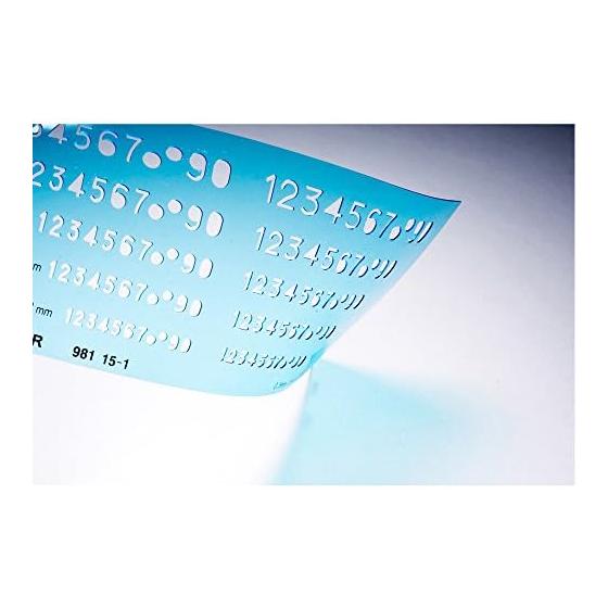 STAEDTLER Template Number Ruler for 0.5mm Mechanical Pencils, 1 Sheet, 981 15-1, Character Height 3-6mm, Dimensions W140xH57xD0.35mm, 3g