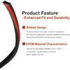 Ribbed Bulkhead Seal Strip 326A0004 3/5 In X 65 In, Tonneau Cover Ribbed Seal Strip Self-Adhesive EPDM Foam Rubber Seal Compatible With RV, Boat,