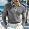 Men's Single Breasted Long Sleeved Shirt With Turn Down Collar Casual Sportswear
