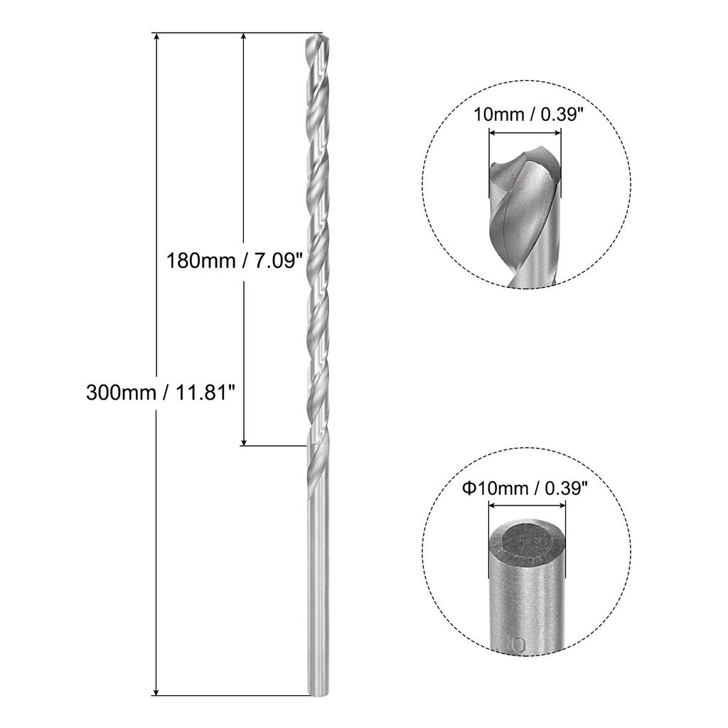 200/250/300mm Twist Drill Bits 6.2/7/8/9/10/11/12/13/14/15/16mm High-Speed Steel Extra Long Drill Bit