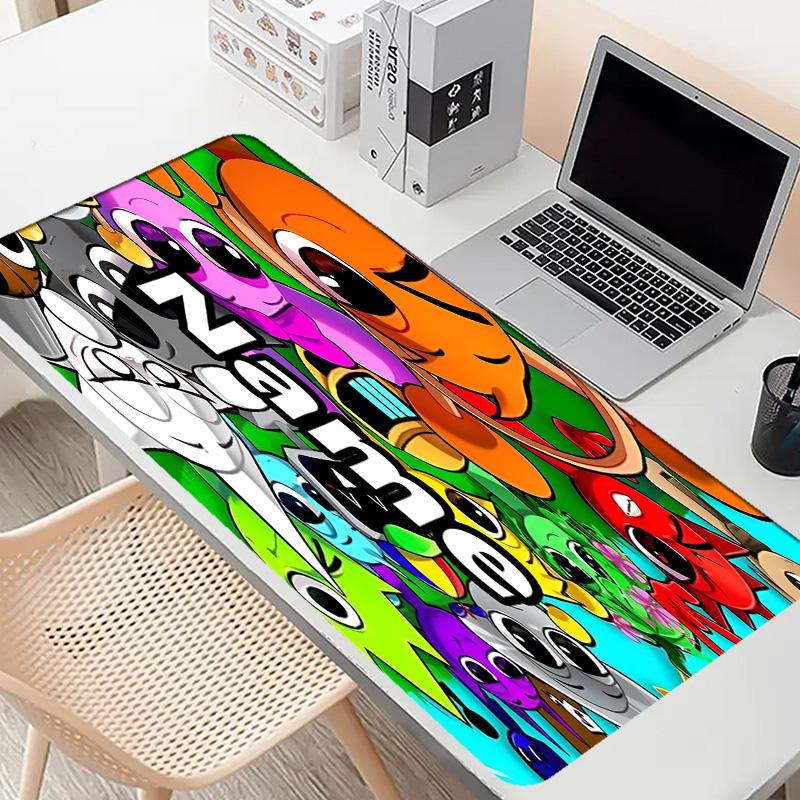 Custom Name Personalized Sprunki Game Pattern Mousepad, Laptop PC Desk Mat, Decorative Desk Mat for Home Keyboard Pad Gift