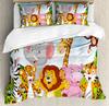 Children Bedding Set For Bedroom Bed Home Cartoon Safari African Animals Swimming In The Duvet Cover Quilt Cover And Pillowcase