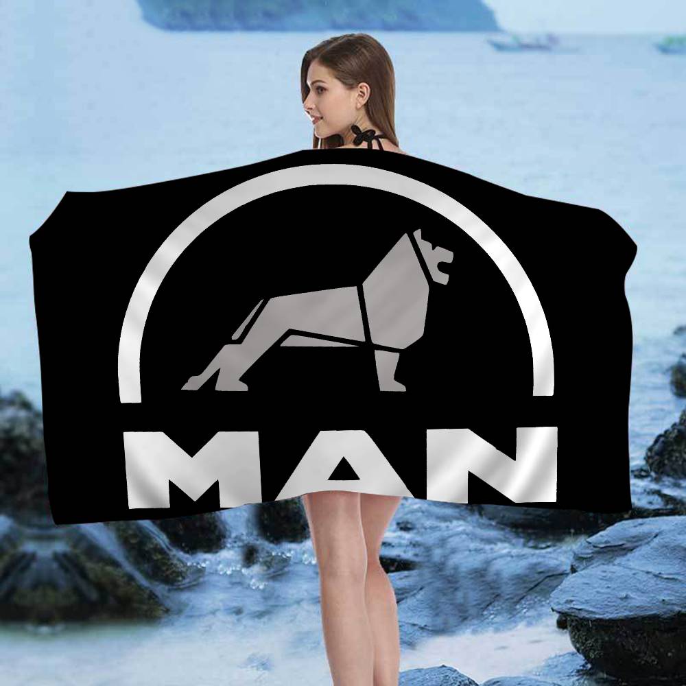 M-Man Truck Logo Microfiber Beach Towel Absorbent Quick Dry Soft Yoga Swimming Resort Mountain Climbing Towel