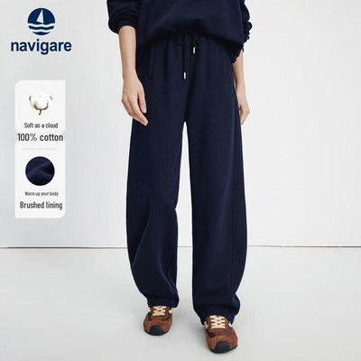 Women's 2025 Autumn/Winter All-Cotton Wide-Leg Casual Trousers
