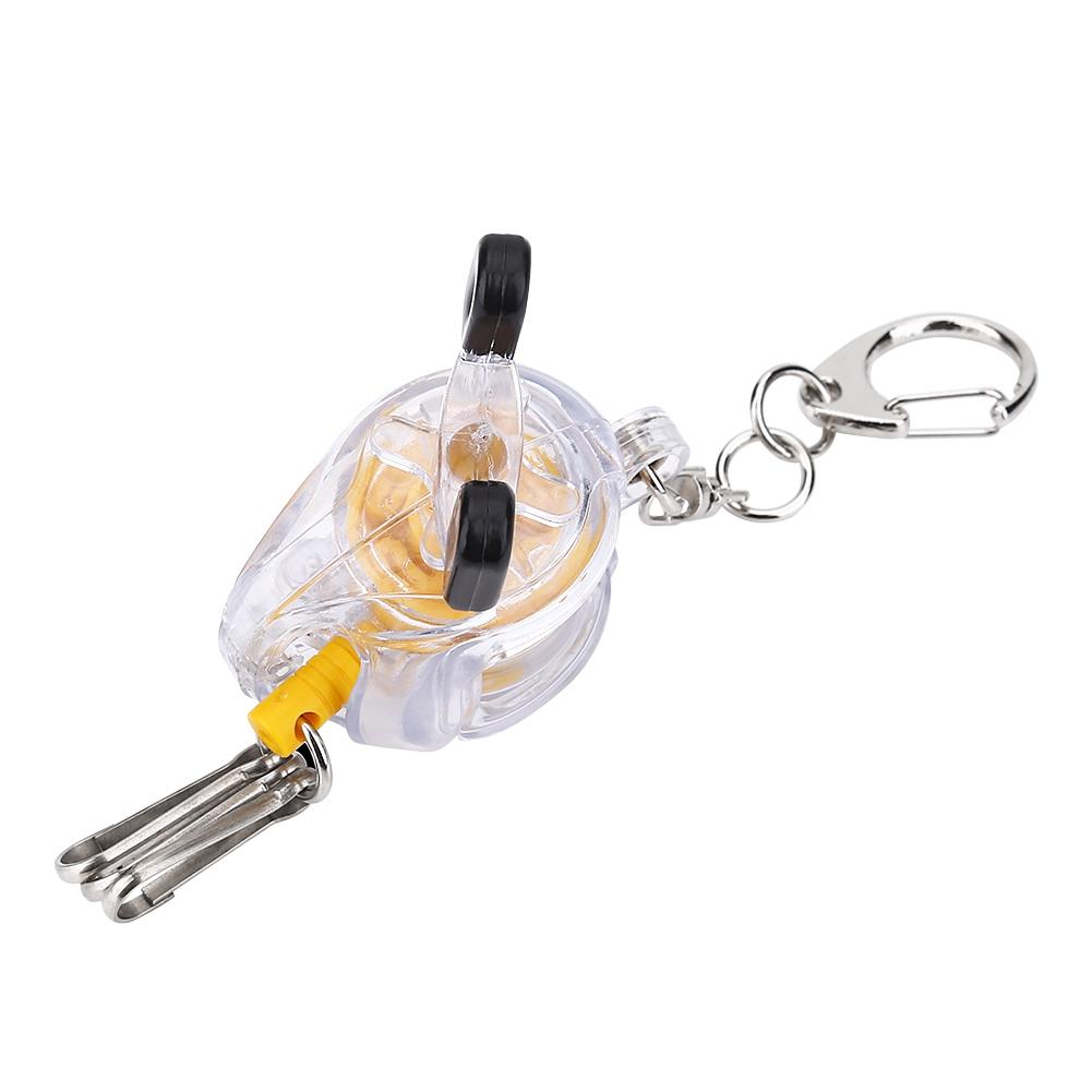 Lightweight Fishing Reel Keychain with Retractable Steel Wire Rope, sy to Use for Fishing