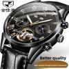 JINSHIDUN New Business and Leisure Men's Watch Hollow Mechanical Watch Waterproof Business Luminous High-end Watch Male Mechanical Watch