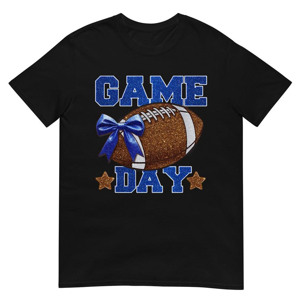 

Game Day Football Season Football Mama Girl Blue Gold Vibes T-Shirt S