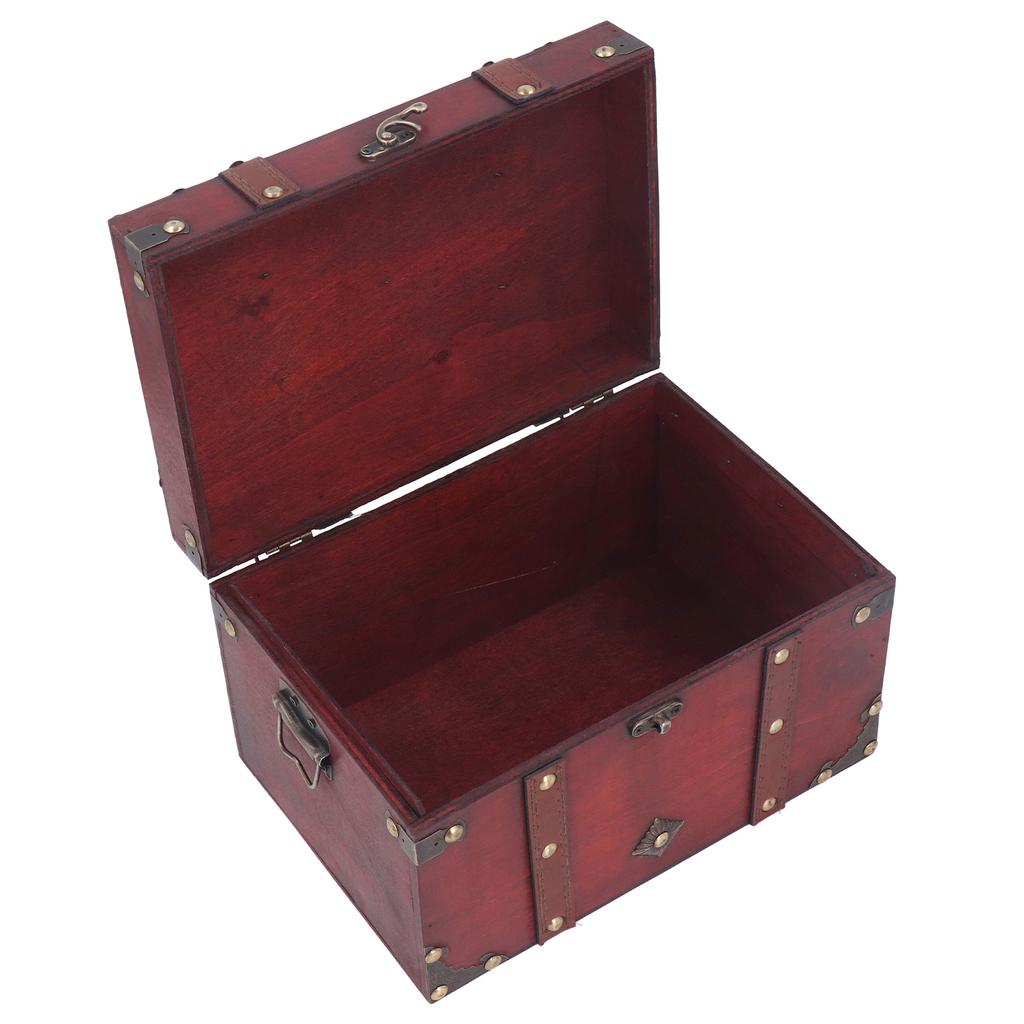 Treasure Chest Storage Box Antique Exquisite Wooden Jewelry Box for Movie Props Window Display
