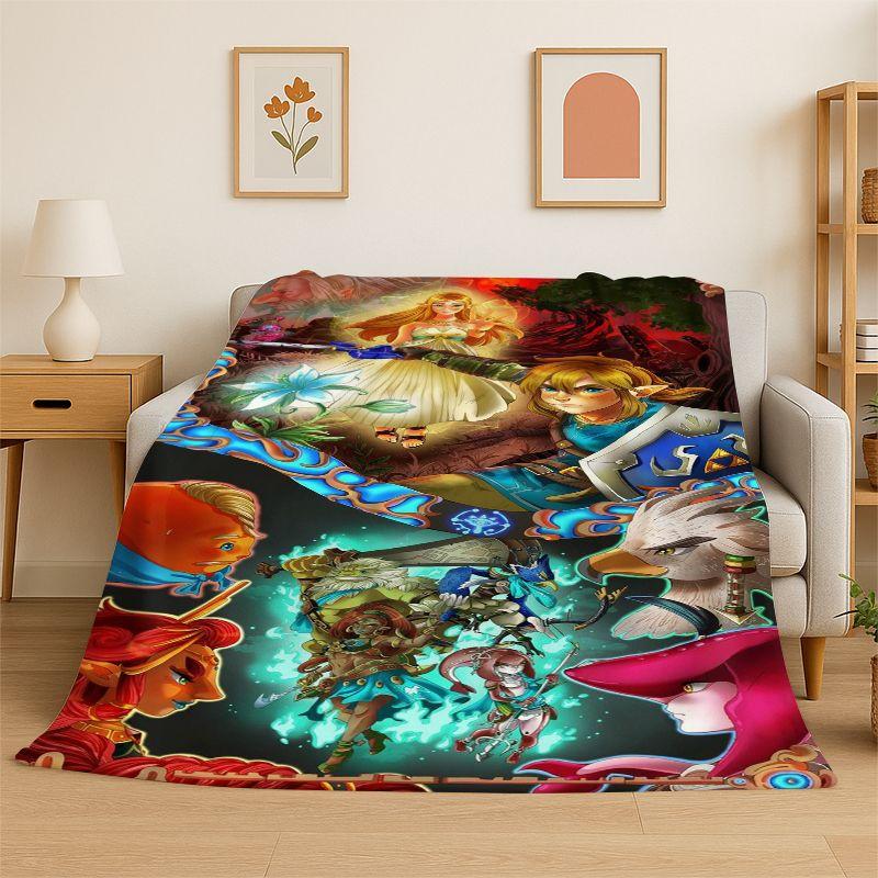 Classic Z-Zelda Cartoon Games Soft Flannel Throw Blanket,Cozy Blanket for Bed,Couch,Sofa,Bedroom,Living Room,Picnic Kids Camping