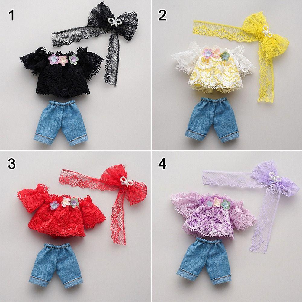 with Headwear High-end Dress Up 4 Styles Jeans Pants Suit Best Gifts 16~17cm Doll/1/8 BJD Doll
