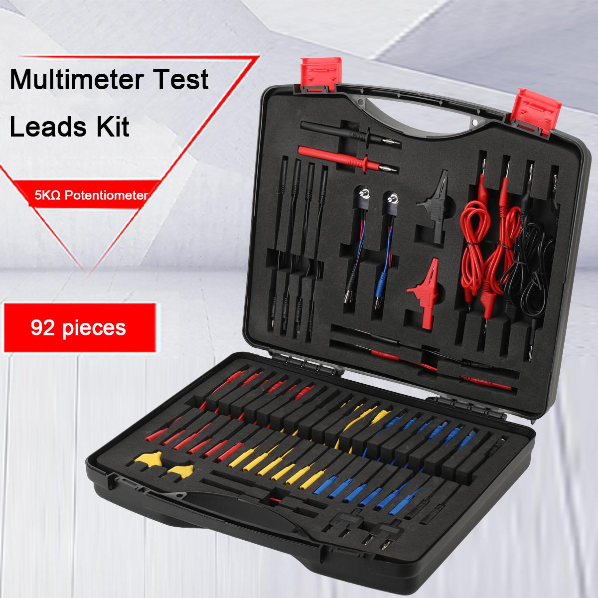 

92Pcs/Set Car Multimeter Test Leads Kit Multi Function Electrical Relay Tester Probe Set Auto Diagnostic Tools 12V 24V United States
