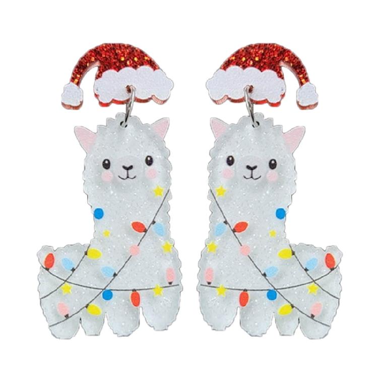 

Tree Alpacas Gingerbreads Man Earrings Jewelry Christmas Cartoon Acrylic Earring