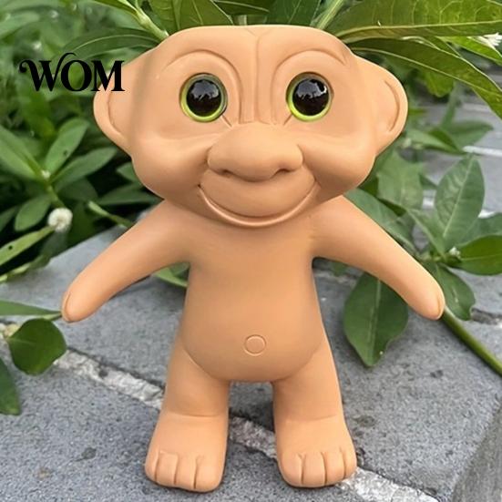 Small Flower Pot Cute Troll Planter, Decorative Resin Flowerpot, Novelty Plant Shape Planter for Succulents Indoor Outdoor Decoration, Unique