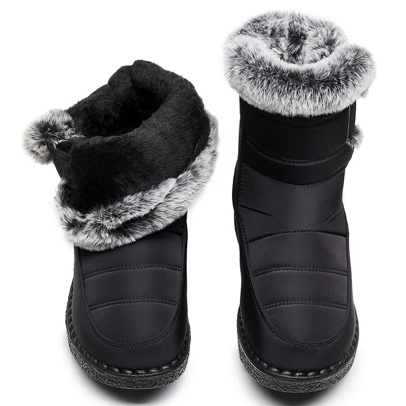 Große Größe 45 Wasserdichte Winter Herrenstiefel Neue Plüsch Schneestiefel Damen Stiefeletten Warm Schwarz Paar Baumwolle Paare Plateau Schuhe