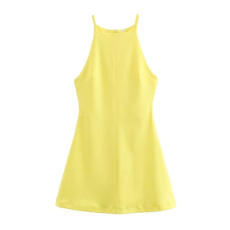 Kaslead New Arrival Women's Clothing Fashion Style Fashion Minimalist Double-Sided Cloth Hanging Collar Dress 3253362