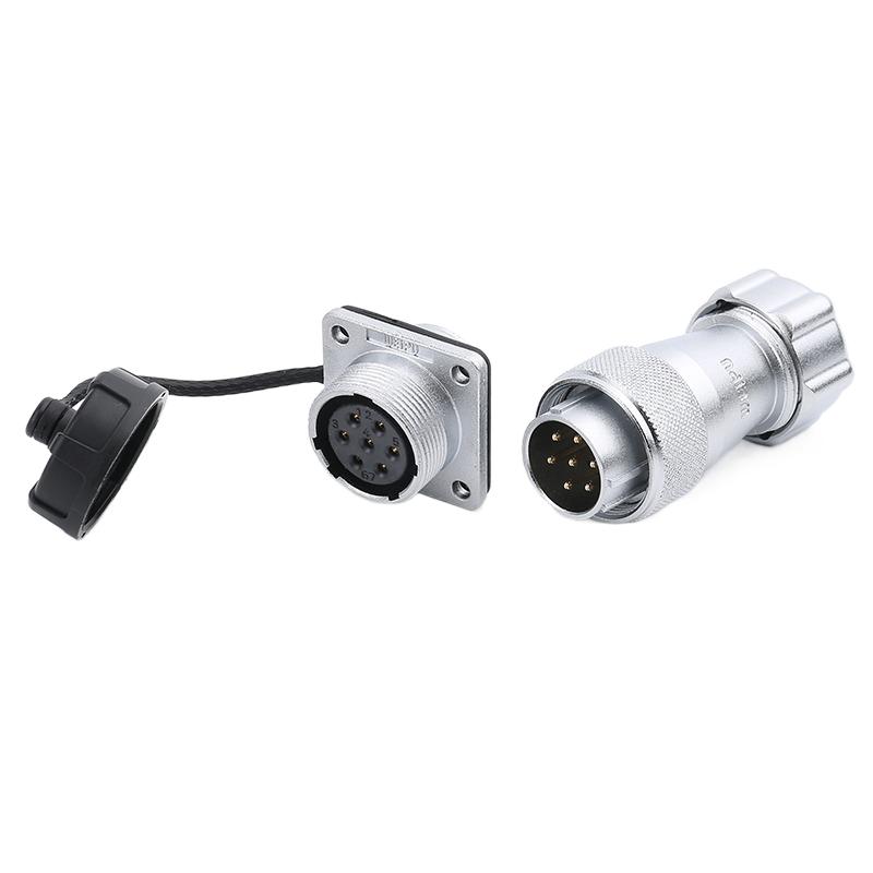 WEIPU WS20 TP+Z M20 Industrial Power Aviation Plug Socket Waterproof Connector 2 3 4 5 6 7 9 12 Pin Screw Lock Panel Connectors