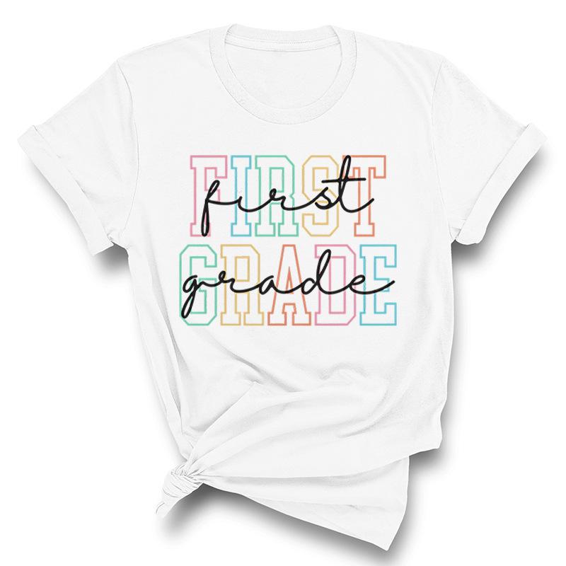 

Hello First Grade Персонализированные модные толстовки с принтом Повседневные свободные футболки женские 3XL белый