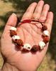 Natürliches 5 Mukhi RUDRAKSHA Rudraksh + Nar Mund Kali Kaali Armband, Verstellbar, Unisex, Yoga Gebet Meditation Kostenloser Versand