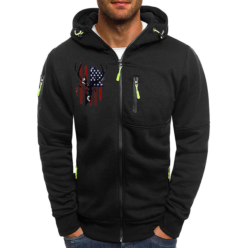 Herren Übergroßer Herbst/Winter Sport Fitness Reißverschluss Hoodie Strickjacke