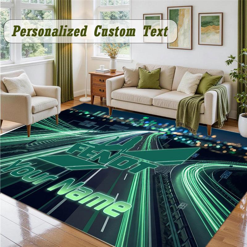 Crystal Velvet Square Rug Custom NameFendt Pattern Non Slip Home Floor Decor Rug