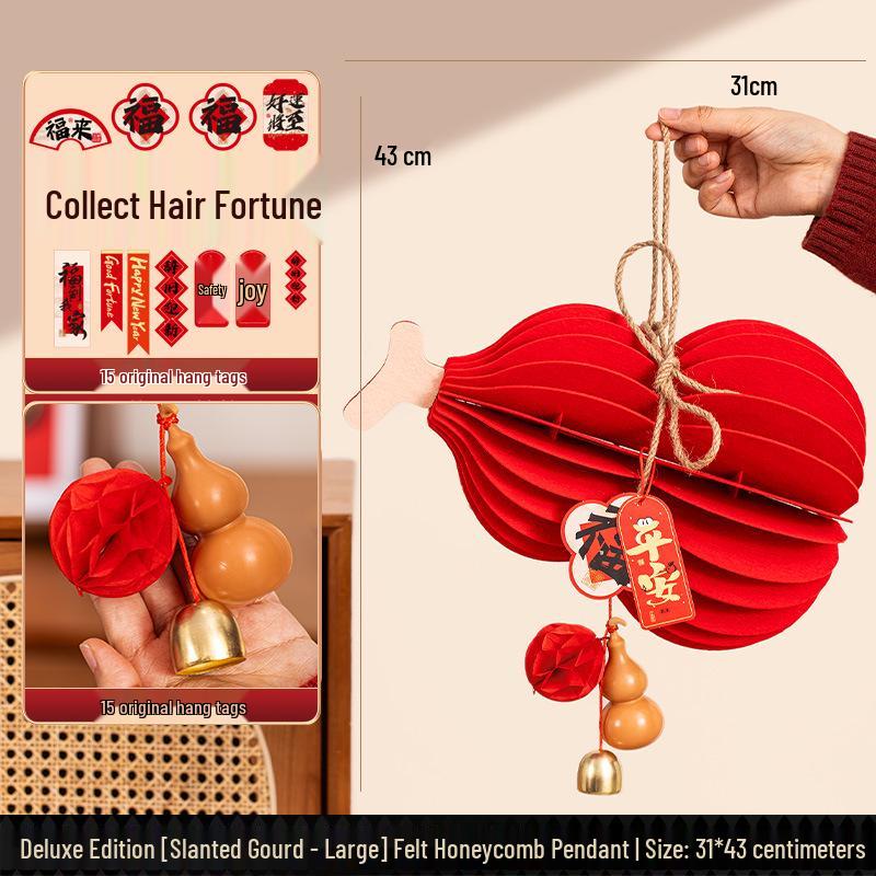2026 Year of the Horse New Year Pendant Gourd Lantern Ornament for Festive Atmosphere