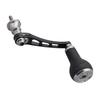 VERHOOGDE Verstelbare Molenhendel met 27mm TPE Compatibel met Shimano en Daiwa Spinning Arch TPE Serie Gunmetal 55-60/65-70mm Knop, Molens, (Zwart &