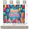 2D Party Backdrop for Kids' Birthday Celebrations, Colorful Balloon & Cake Themed Parties
