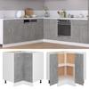 Lyon Corner Base Cabinet Concrete Grey 75.5 x 75.5 x 81.5 cm Particleboard