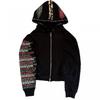 American Vintage Style Zip Up Hoodie Letter Print Sweatshirt Unisex Casual Streetwear
