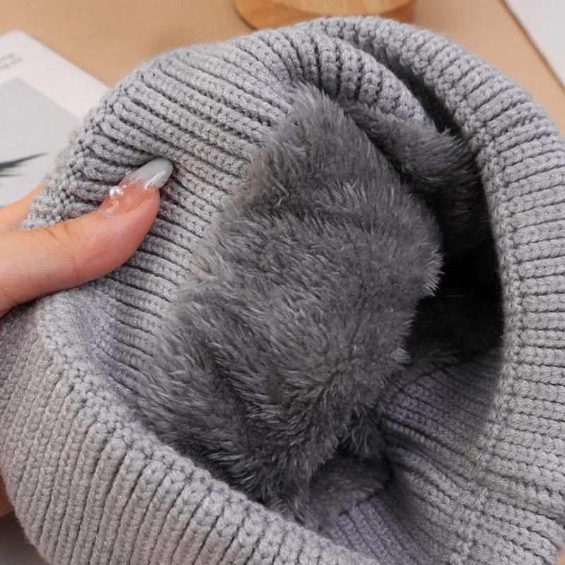 New Women Men Winter Windproof Glasses Knitted Beanie Hats Outdoor Ear Protection Sports Ski Cold Caps Thicken Skullies Beanies