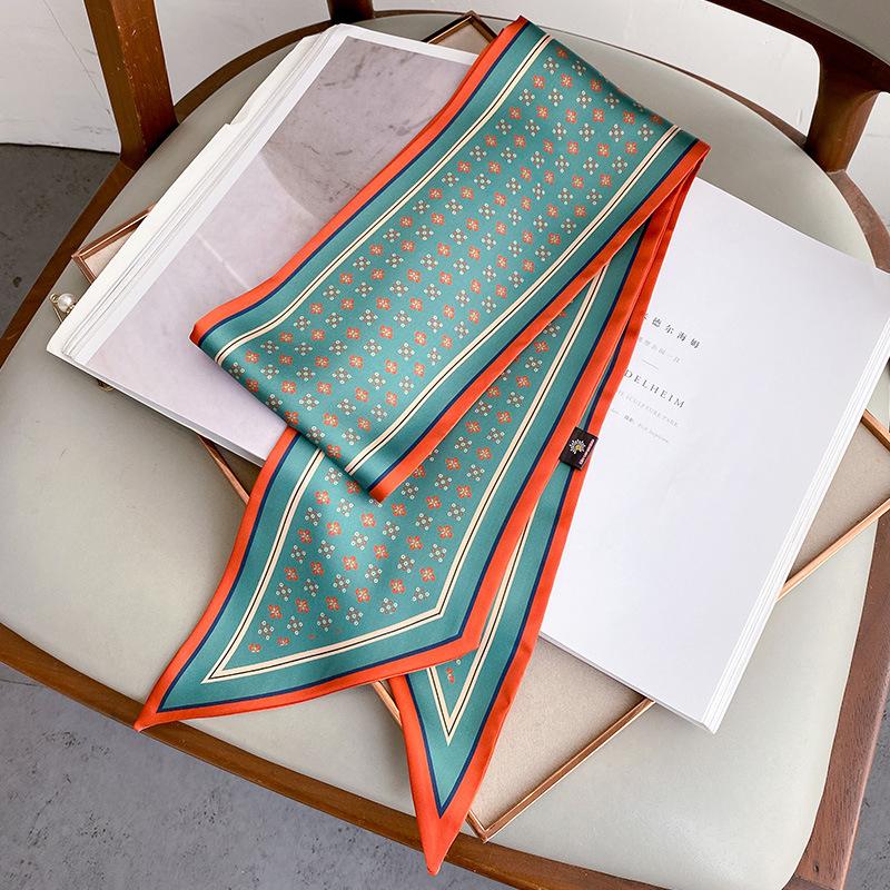 

Новый летний тонкий простой и модный полосатый шарф, красивый шарф, декоративная повязка для волос, высококлассная защита шеи, сумка для женщин 15*150cm