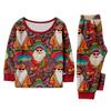 Matching Family Christmas Print Flannel Homewear Set Long-Sleeve Top And Pants