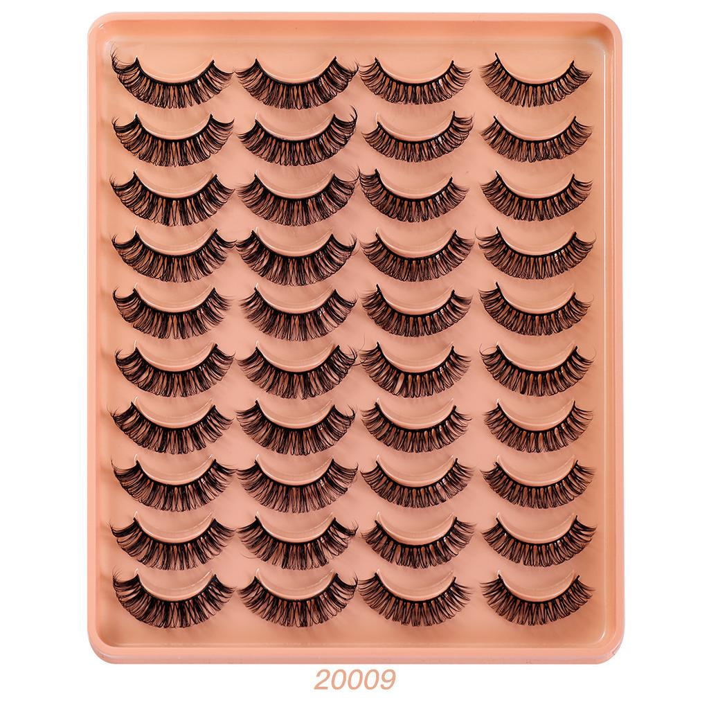 European And American New Products Dd Chemical Fiber Russian Volume False Eyelashes 20 Pairs Thick Natural Grafted Eyelashes