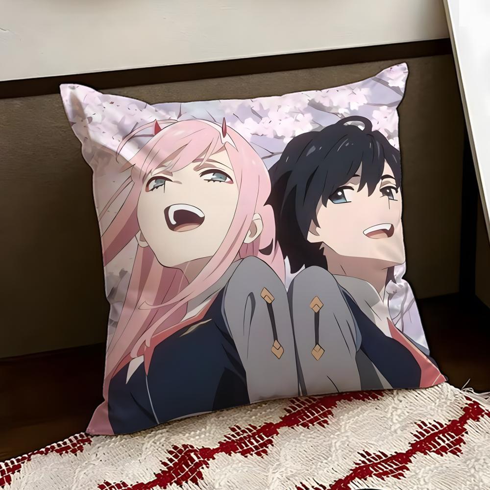 DDARLING in the FFRANXX Anime Cushion Cover Reversible Soft Durable Pillow Cover Home  Car MultiScene Use for Daily Comfort
