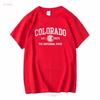 Colorado Flag Vacation Souvenir Mountains Womens or Mens Crewneck T Shirt Long Short Sleeves Vintage Washed Breathable Casual