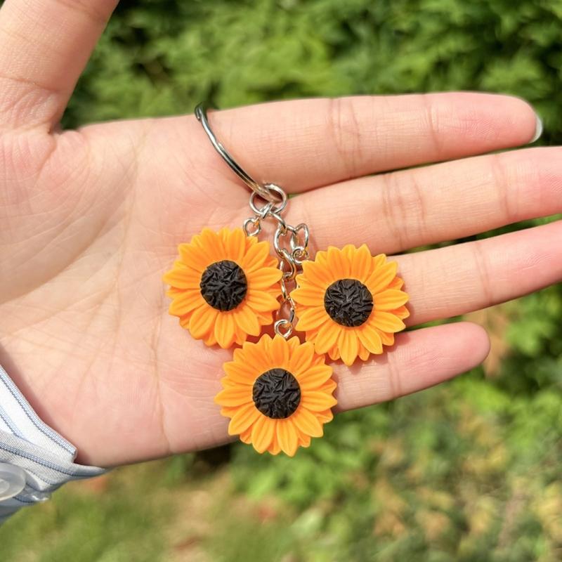 Sonnenblumen-Anhänger Schlüsselanhänger Für Naturliebhaber Mit Realistischem Harz Und Design