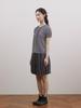 Pibeuseupibeuseu Shirred Check Top / Navy