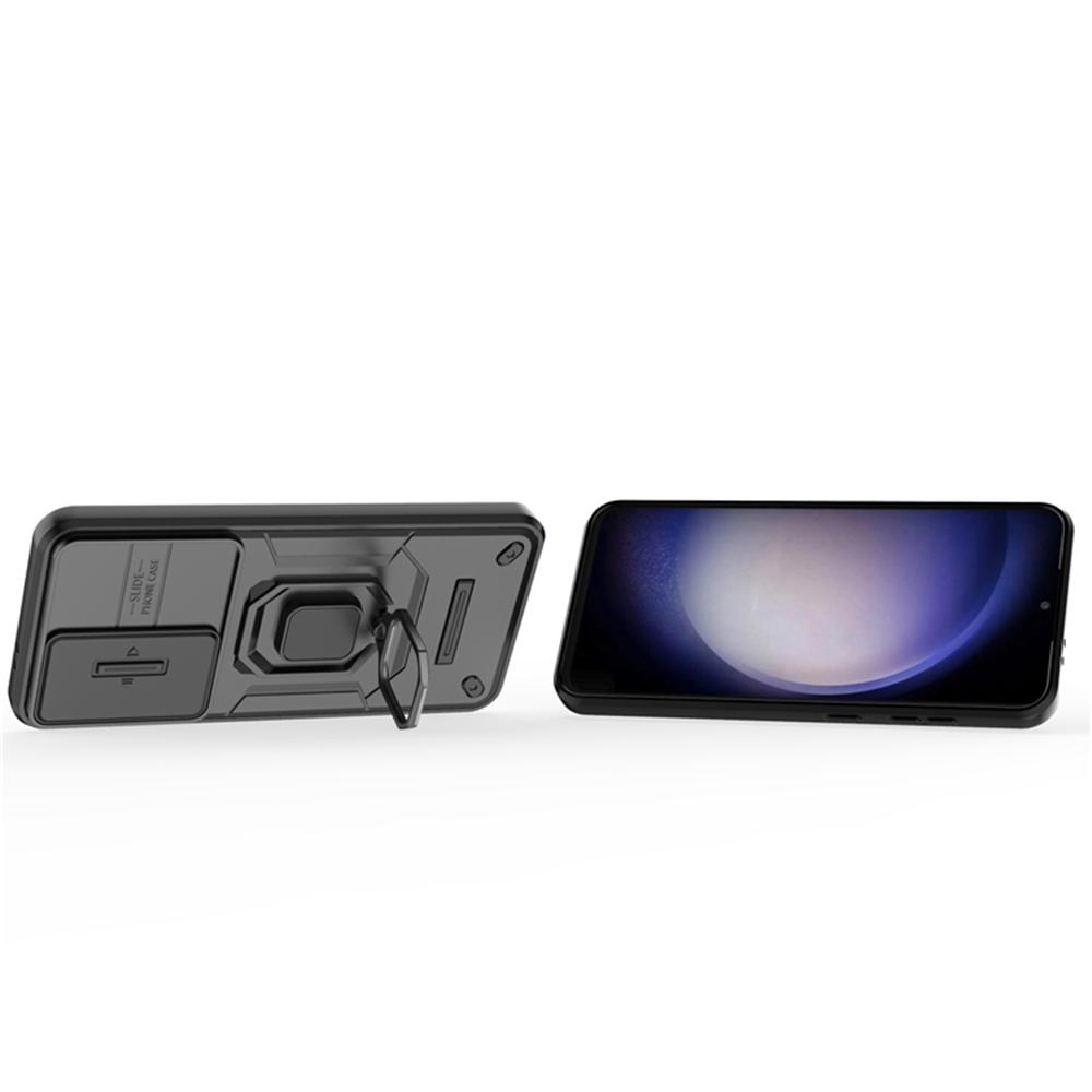 For Samsung Galaxy S24 FE 5G Luxury Ring + Movable Window Back Cover Armor Case For Samsung S24FE SamsungS24FE Phone Case